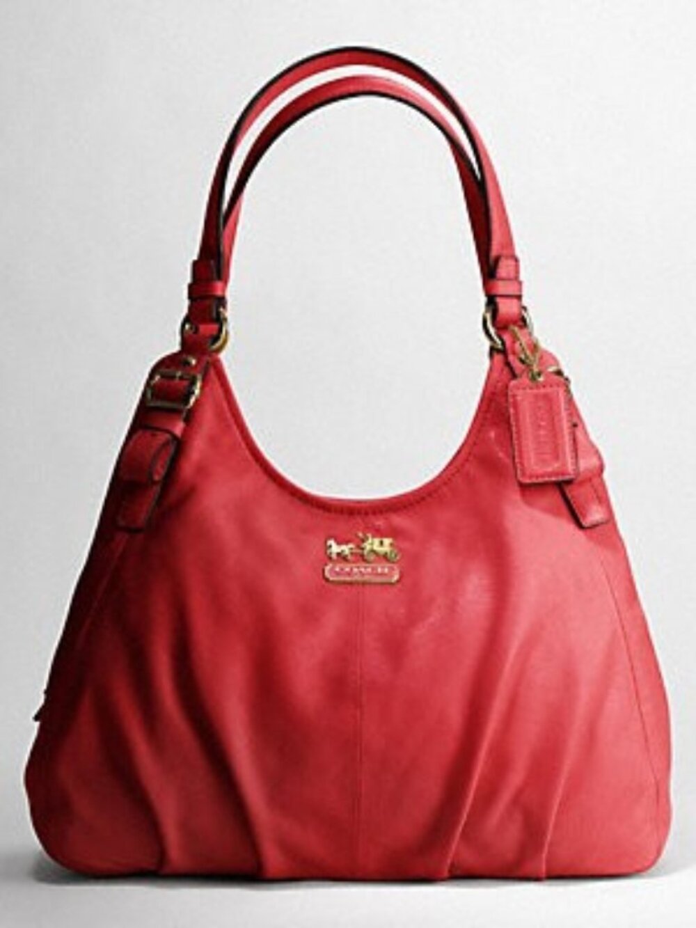 Euc Vintage Coach Madison Maggie Red Leather Shoulder Bag Purse